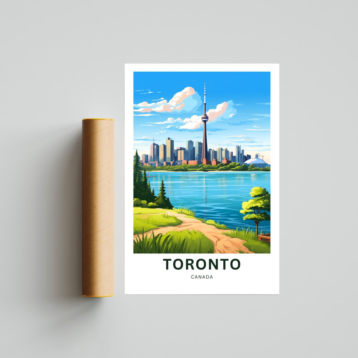 Toronto Canada CN Tower Skyline Lake Ontario Waterfront Travel Poster - Image 4