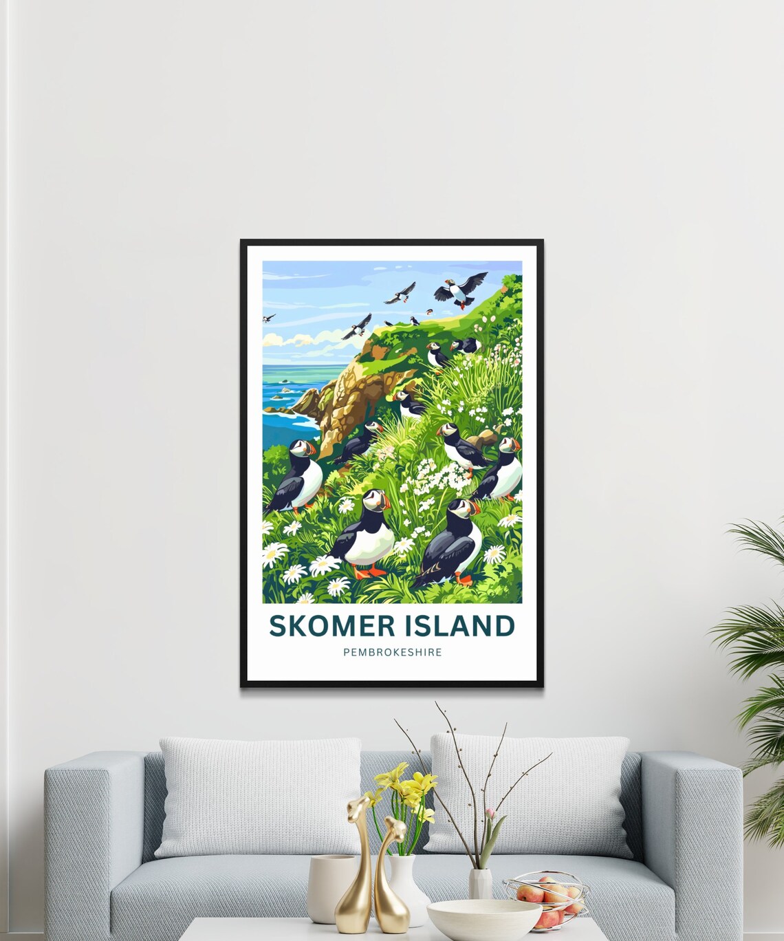 Skomer Island Pembrokeshire Puffin Meadows Custom Travel Poster - Image 4