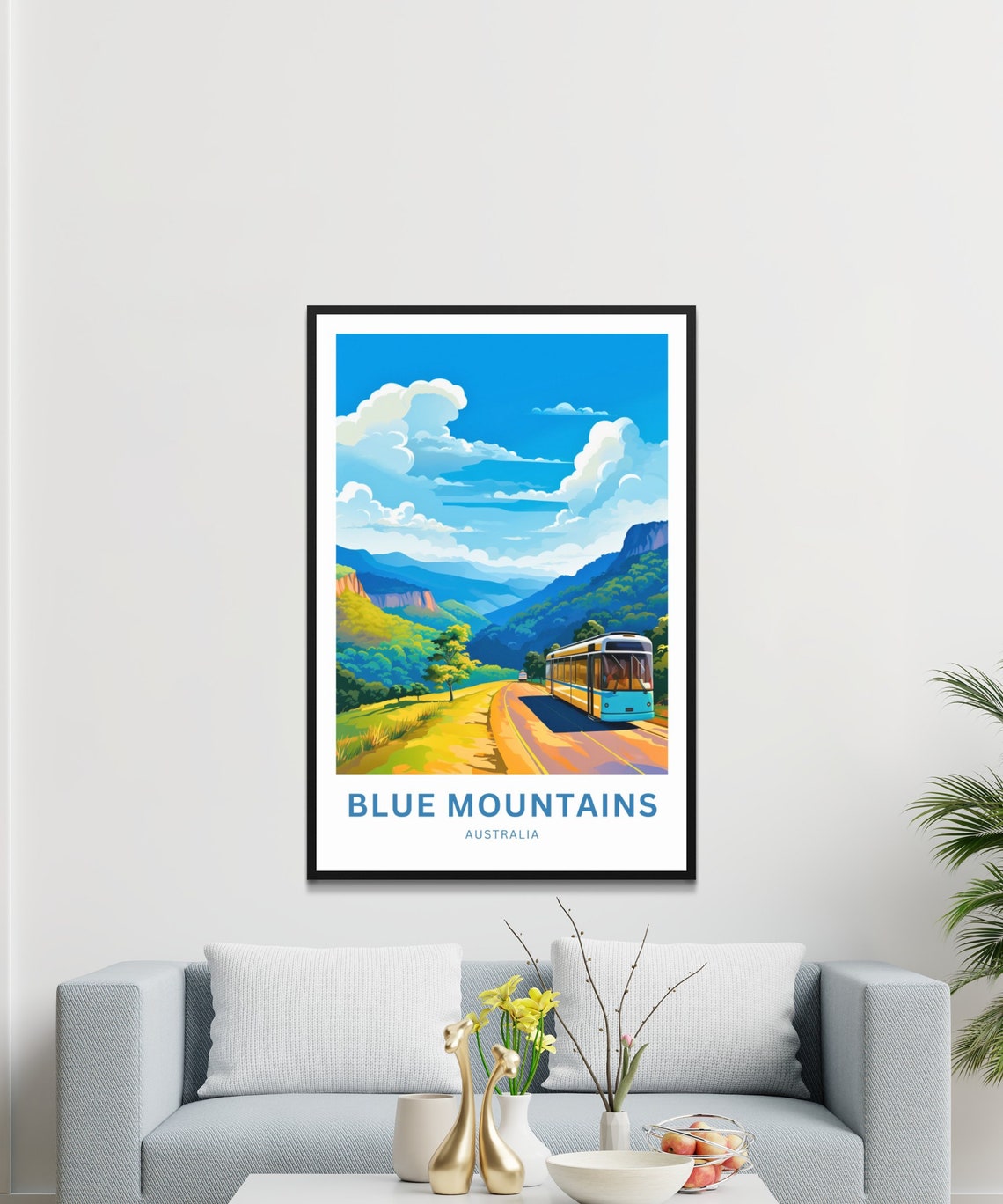 Blue Mountains Australia Scenic Train Valley Ride Custom Text Poster - Image 3