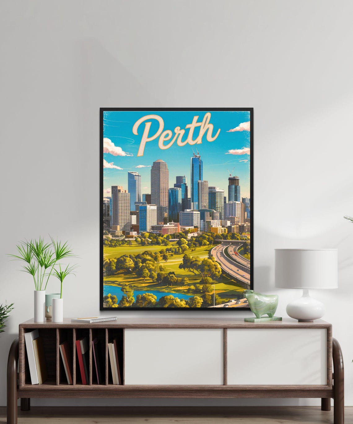Perth Australia Modern City Skyline Kings Park View Travel Poster - Image 2