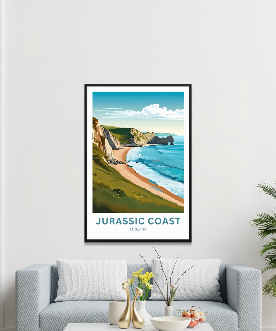 Jurassic Coast England Durdle Door Limestone Arch Beach Poster - Image 3