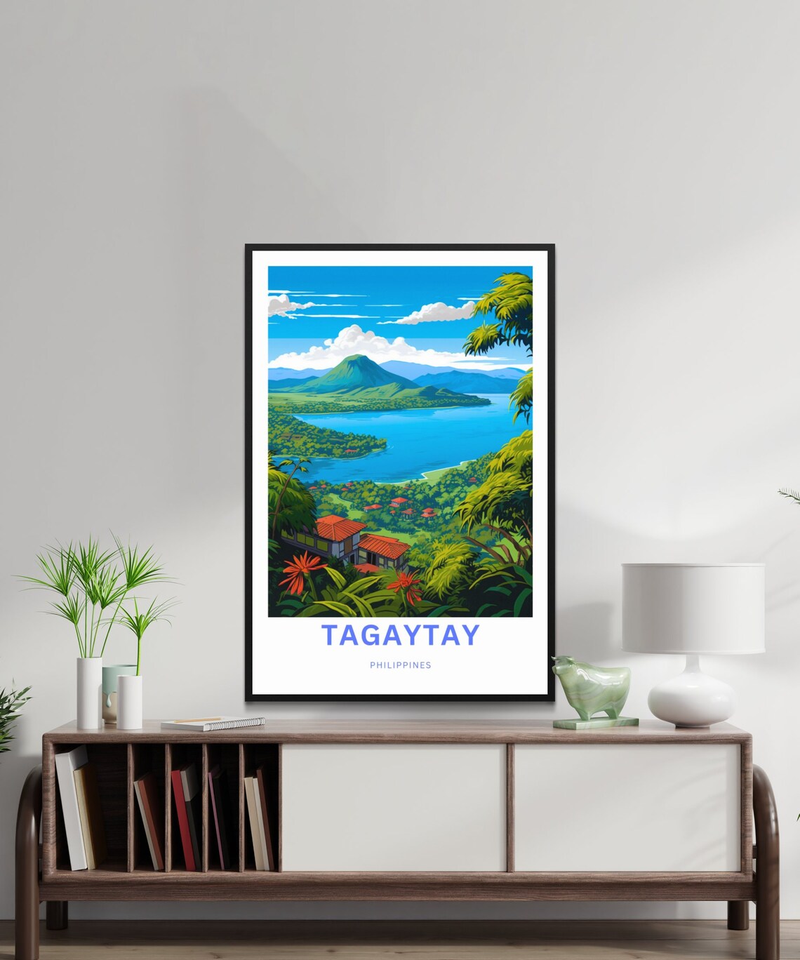 Tagaytay Philippines Taal Lake Volcano Tropical Hills Travel Poster - Image 2