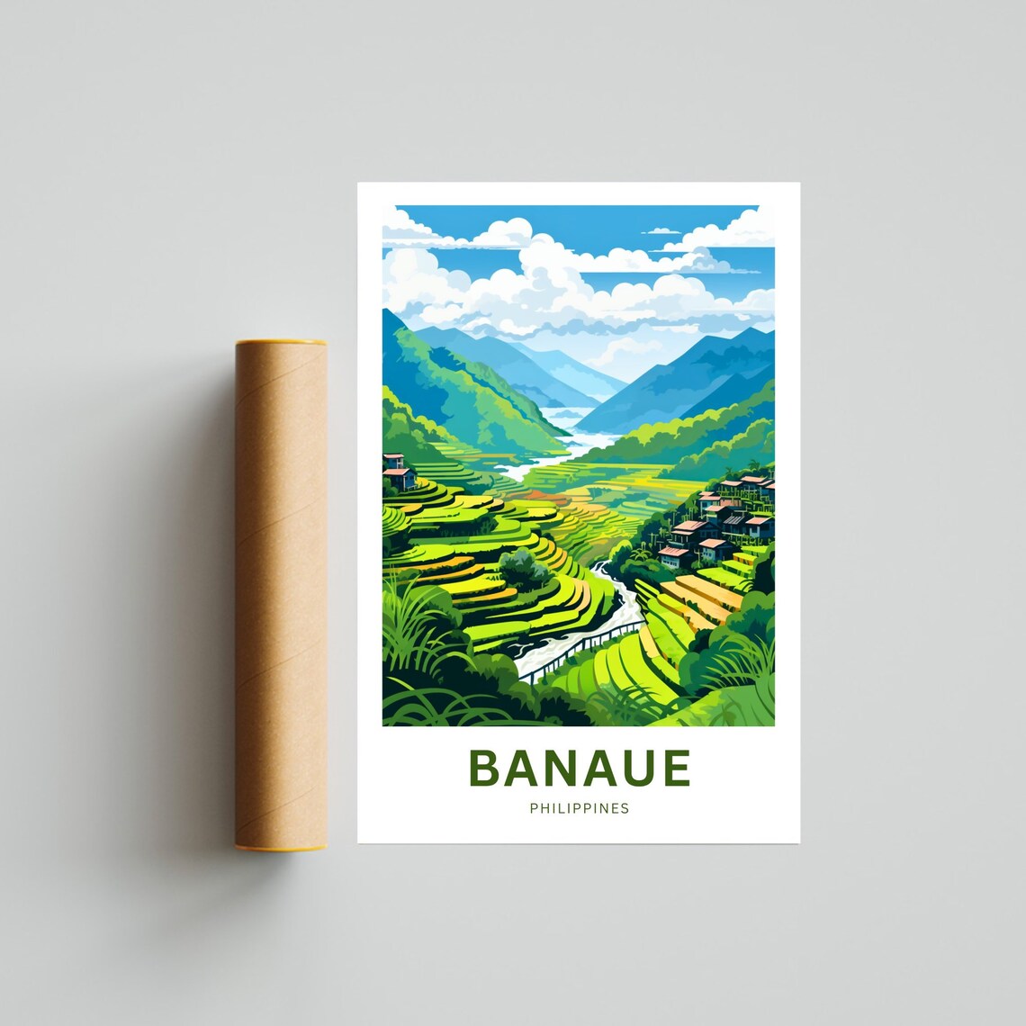 Banaue Rice Terraces Philippines Village Valley Personalized Poster - Image 4