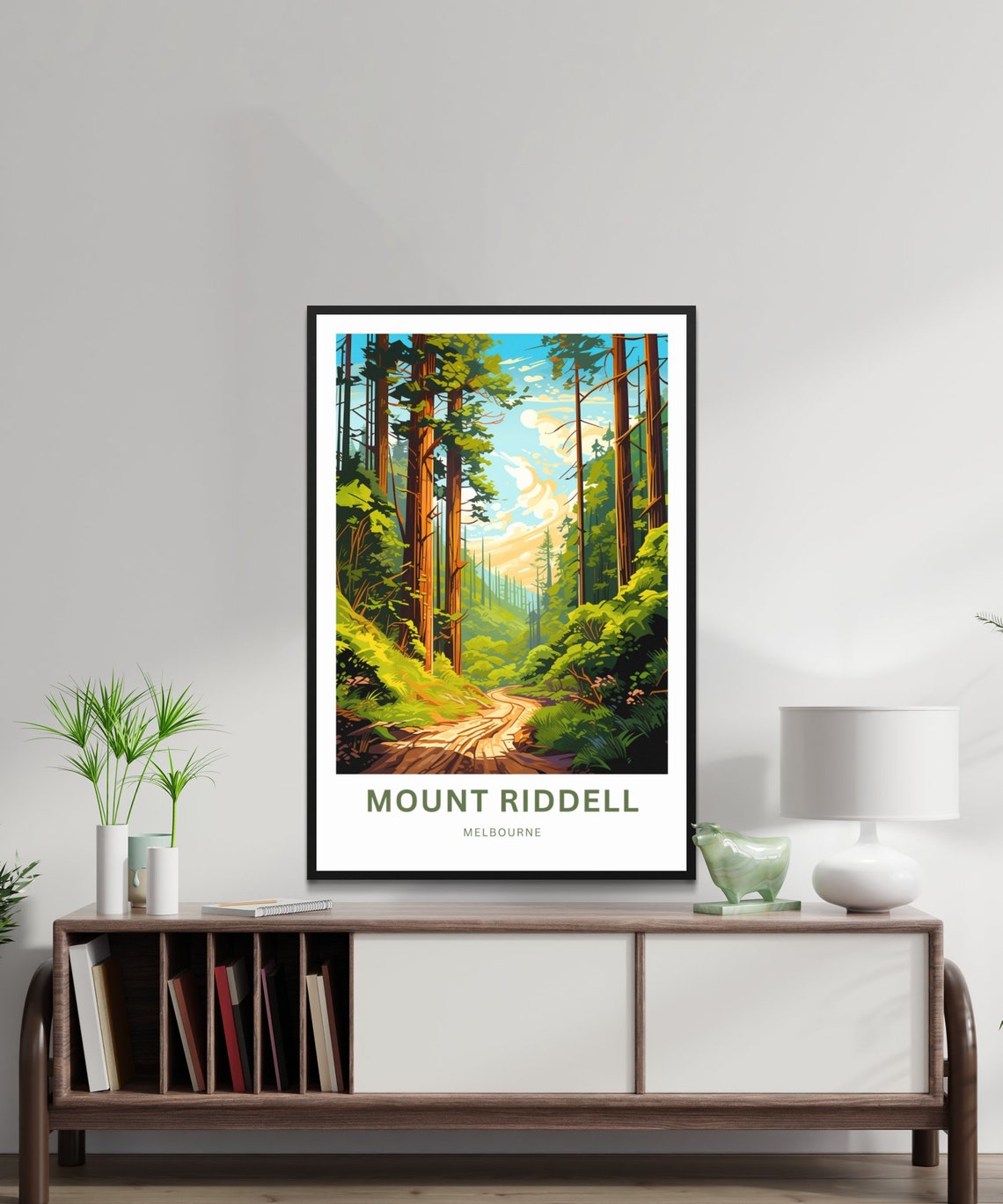 Personalized Mount Riddell Melbourne Forest Trail Custom Text Poster - Image 2