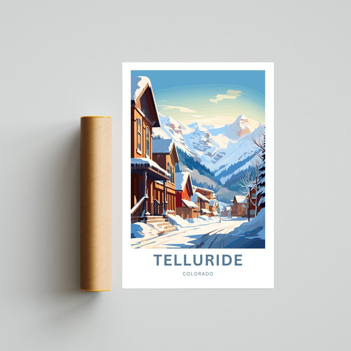 Telluride Colorado Snowy Main Street Alpine Village Travel Poster - Image 4