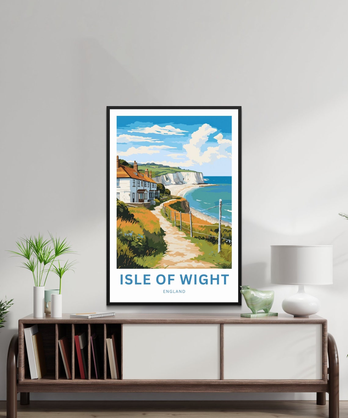 Isle of Wight England Cliff Path Beach Personalized Poster Art - Image 2