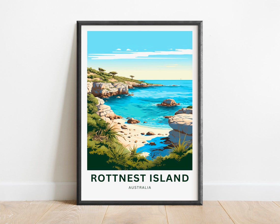 Rottnest Island Australia Turquoise Cove Beach Coast Travel Poster