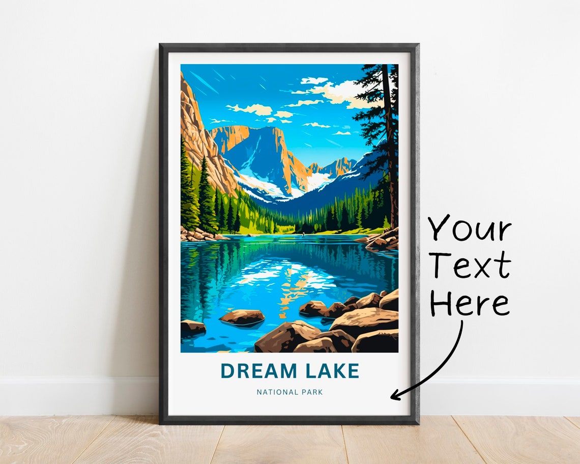 Personalized Dream Lake National Park Rocky Mountain Reflection Poster