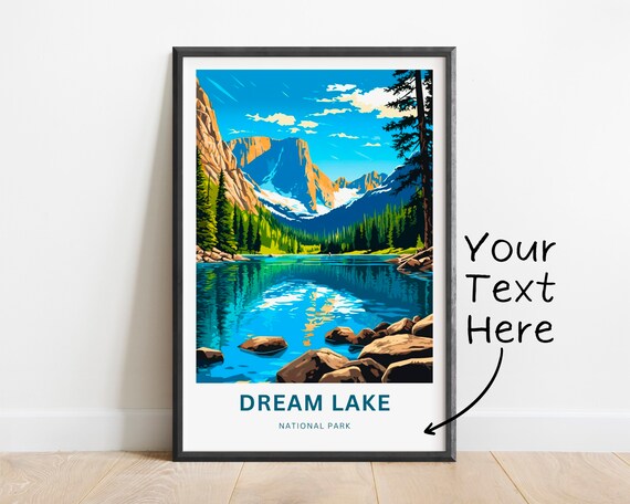 Personalized Dream Lake National Park Rocky Mountain Reflection Poster