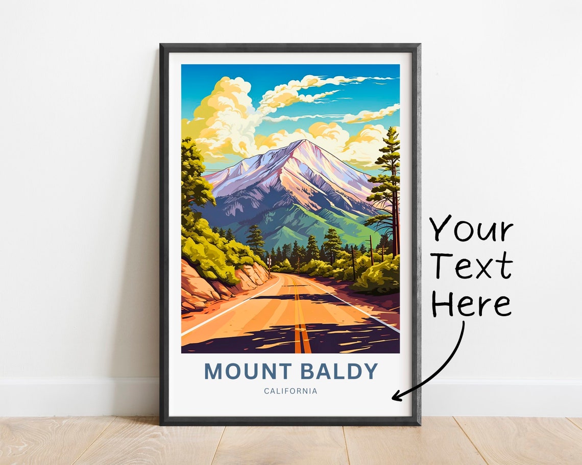 Mount Baldy California Mountain Road Valley Personalized Travel Poster