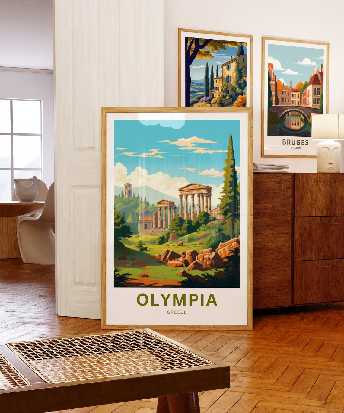 Olympia Greece Ancient Temple Ruins Columned Sanctuary Travel Poster - Image 5