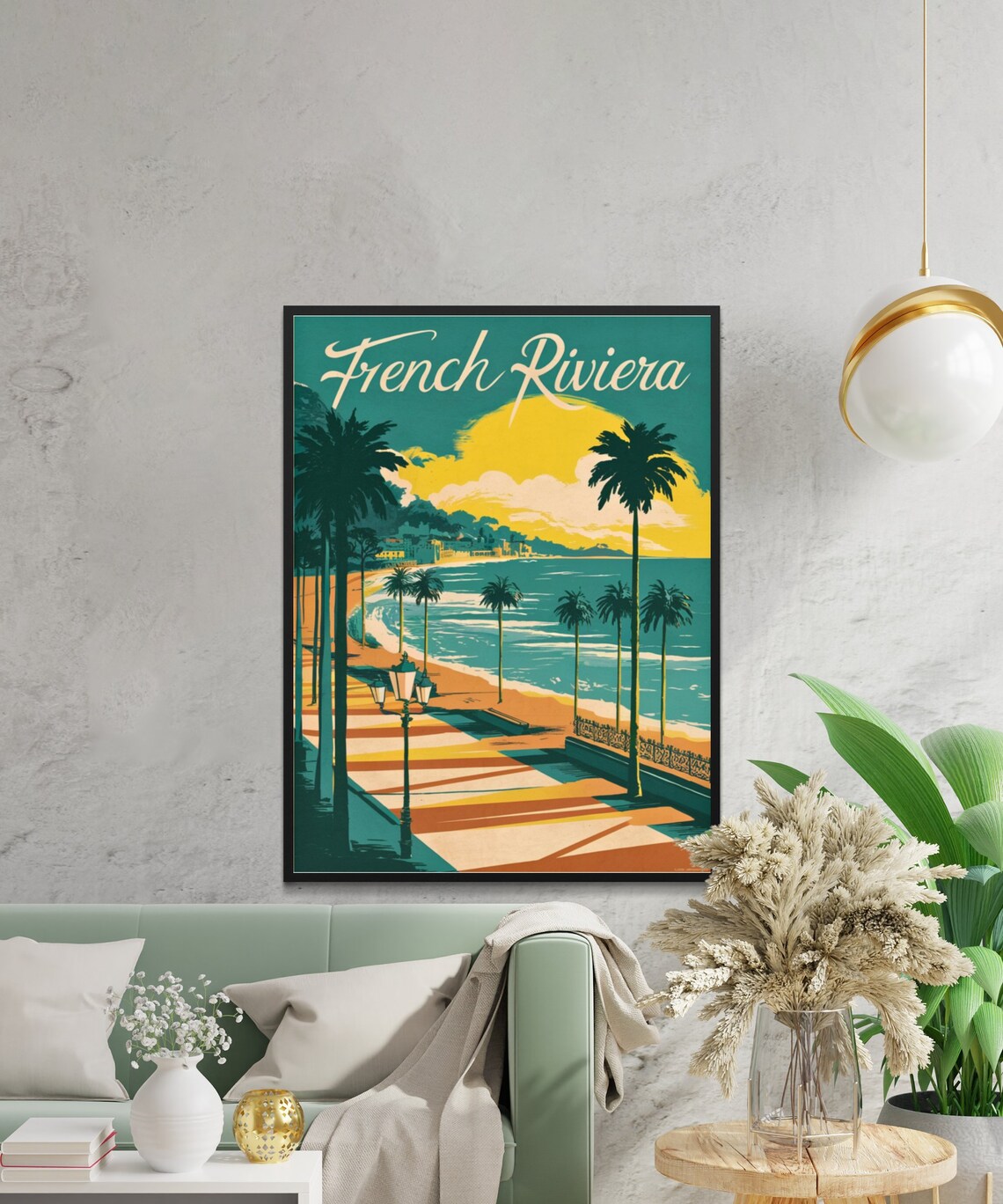 French Riviera Vintage Travel Poster French Riviera Print France Wall Art Framed Present Gift France Present - Image 2