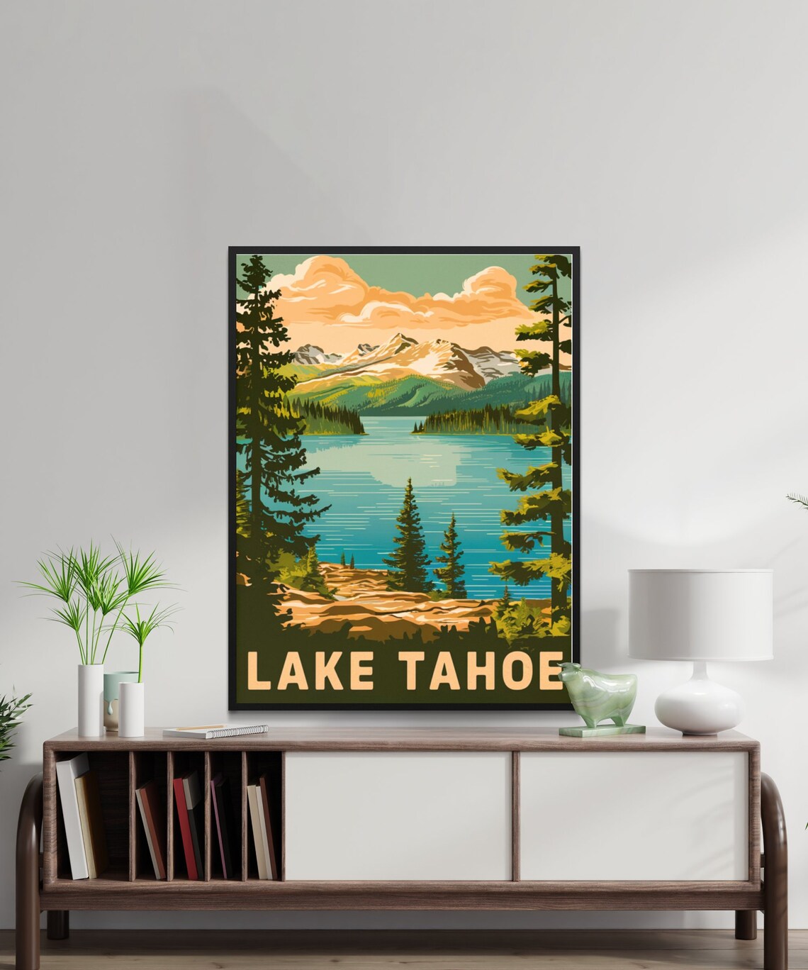 Lake Tahoe Vintage Travel Poster, California Wall Art - Image 3