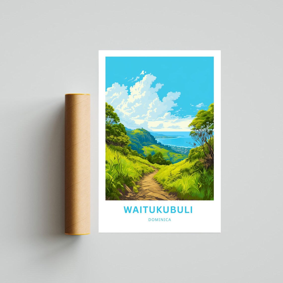Waitukubuli Dominica Green Valley Coastal Trail View Travel Poster - Image 4