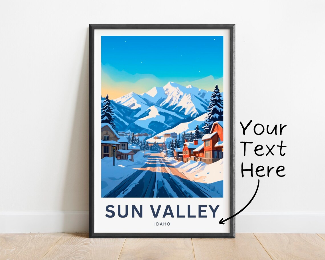 Personalized Sun Valley Travel Poster, Idaho Wall Art