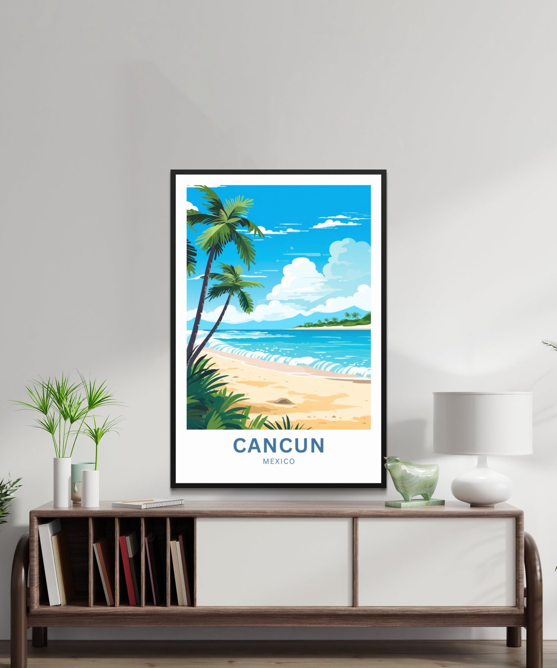 Personalized Cancun Travel Print Cancun Poster Mexico Wall Art Framed Present Gift Mexico Present - Image 2