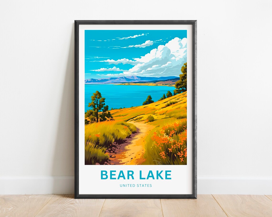 Bear Lake United States Lakeside Trail Through Wildflower Hills Poster