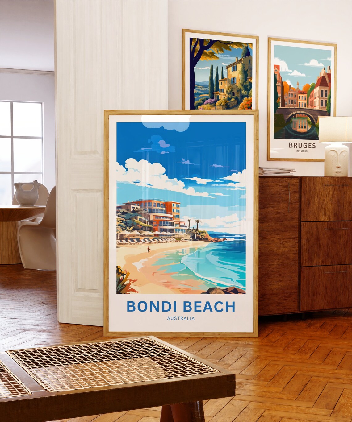 Bondi Beach Australia Hotel Poolside Terrace Custom Text Poster - Image 5