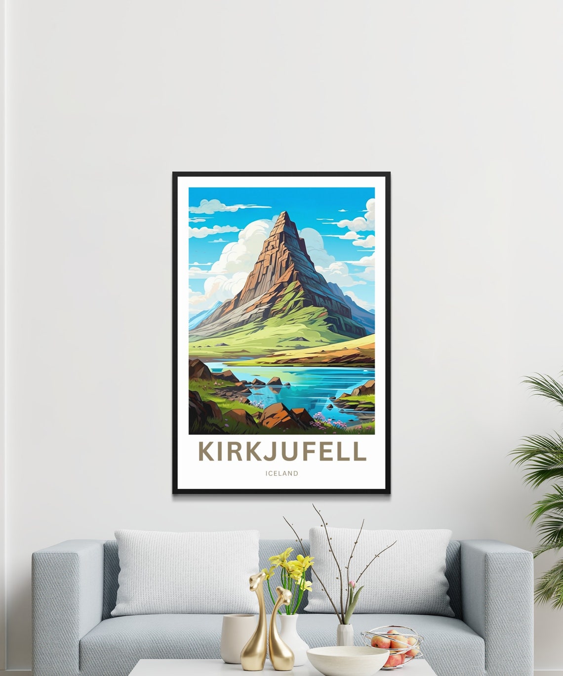 Personalized Kirkjufell Iceland Mountain Lake Landscape Travel Poster - Image 3