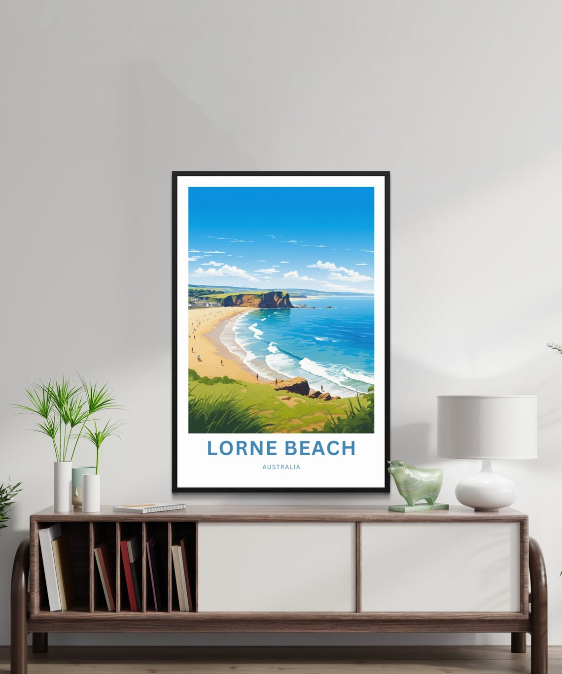 Lorne Beach Australia Golden Coastal Cliffs Bay View Travel Poster - Image 2