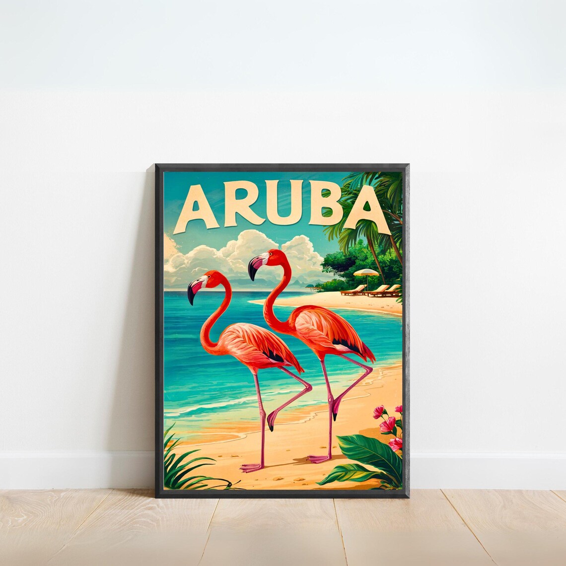 Aruba Minimalist Caribbean Travel Poster