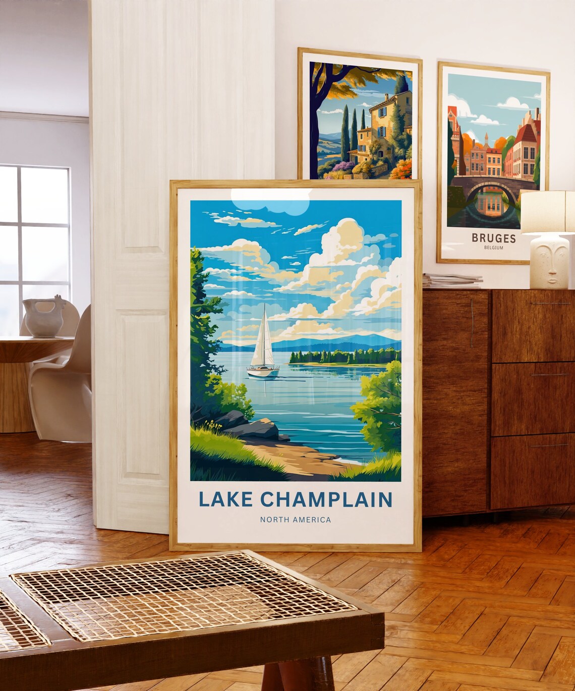 Personalized Lake Champlain Travel Poster, North America - Image 5