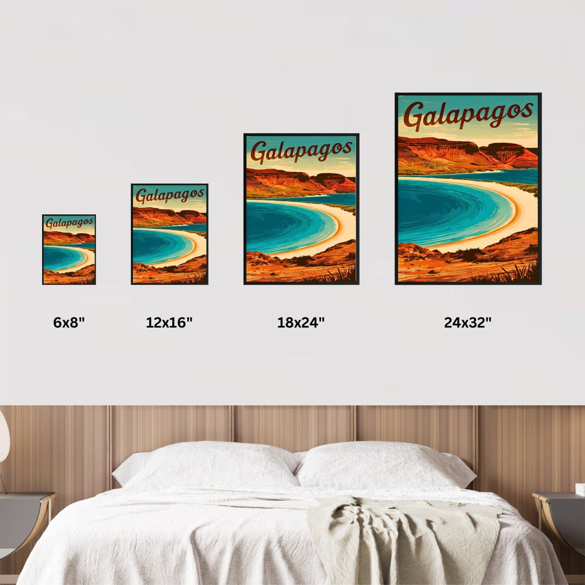 Galapagos Vintage Travel Poster Galapagos Print Ecuador Wall Art Framed Present Gift Pacific Ocean Present - Image 3