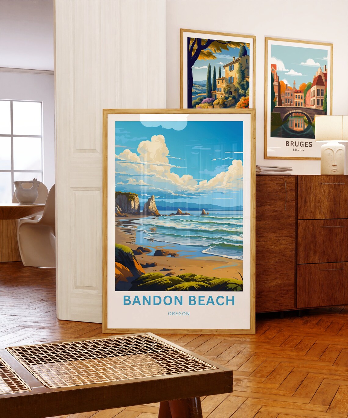 Bandon Beach Oregon Sea Stacks Vintage Coastal Travel Poster - Image 5