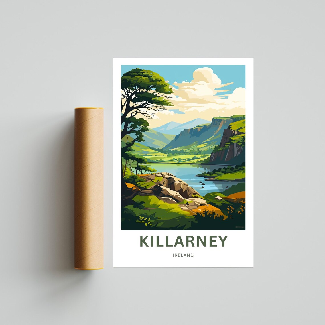 Killarney Ireland Lakes District Valley View Retro Travel Poster - Image 4