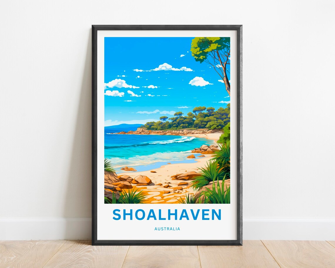 Shoalhaven Australia Turquoise Beach Sandy Shore Travel Poster