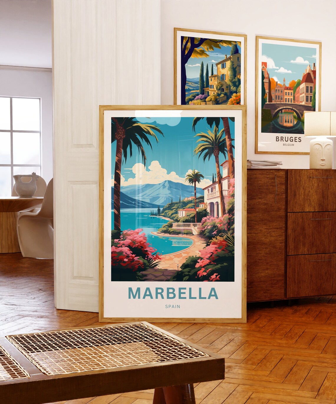 Marbella Spain Palm Cove Seaside Villa Coastline Travel Poster - Image 3