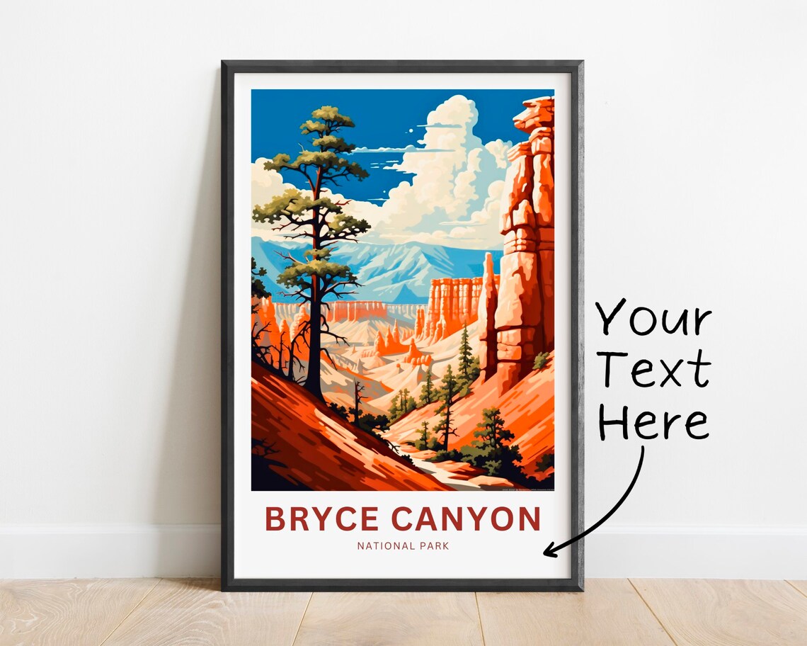 Bryce Canyon Travel Poster, National Park Gift Utah