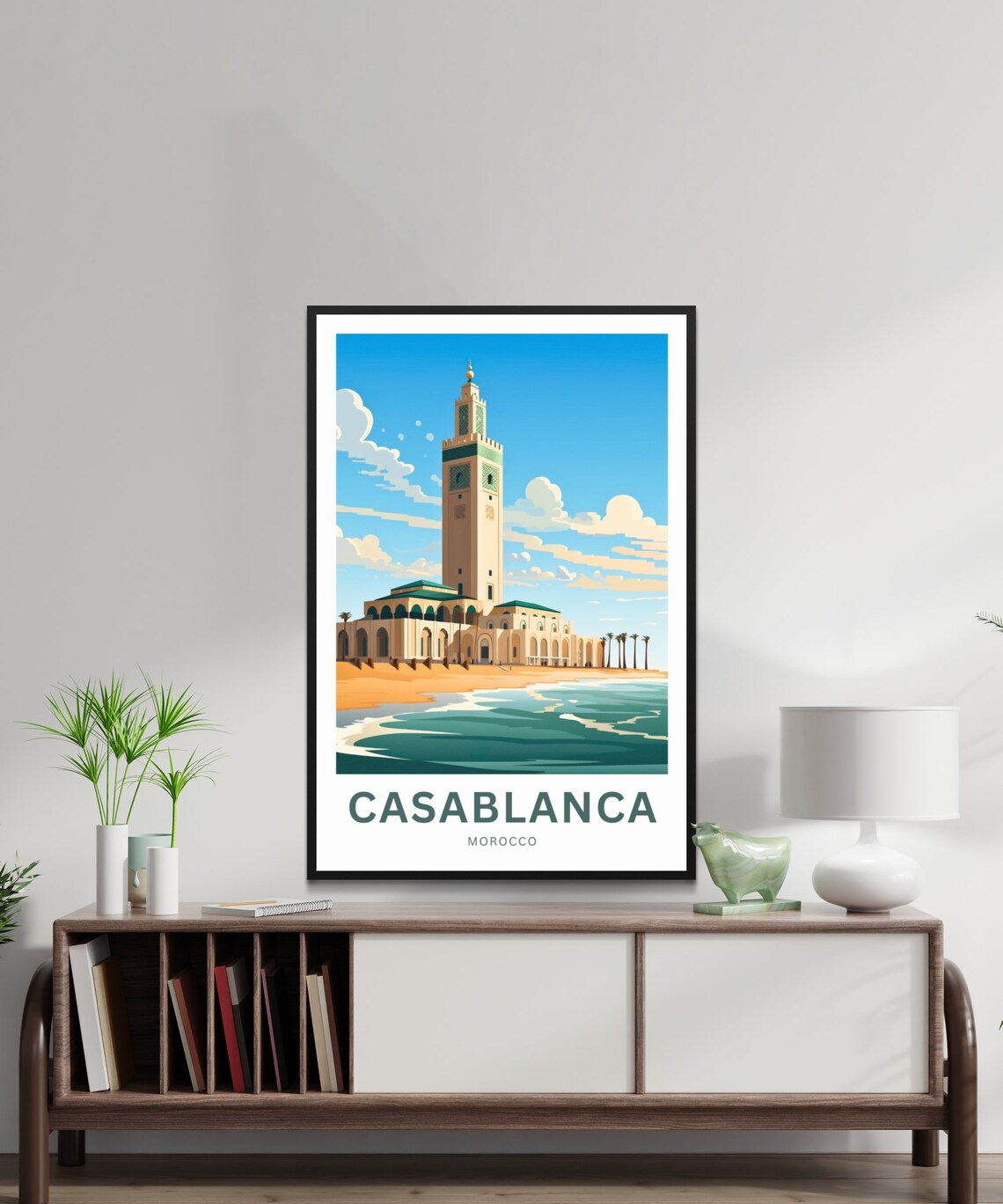 Casablanca Morocco Hassan II Mosque Ocean Minaret Seaside Poster - Image 2