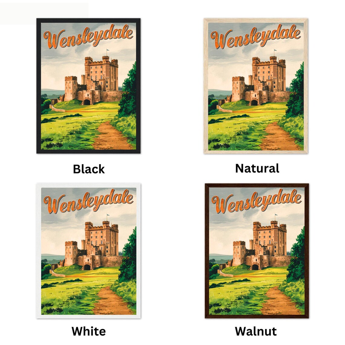Wensleydale England Castle Countryside Vintage Travel Poster - Image 4
