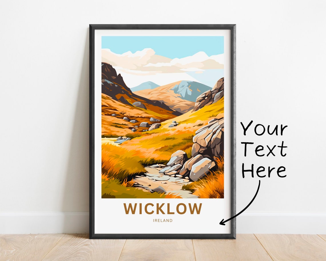 Wicklow Ireland Golden Autumn Valley Personalized Scenic Poster
