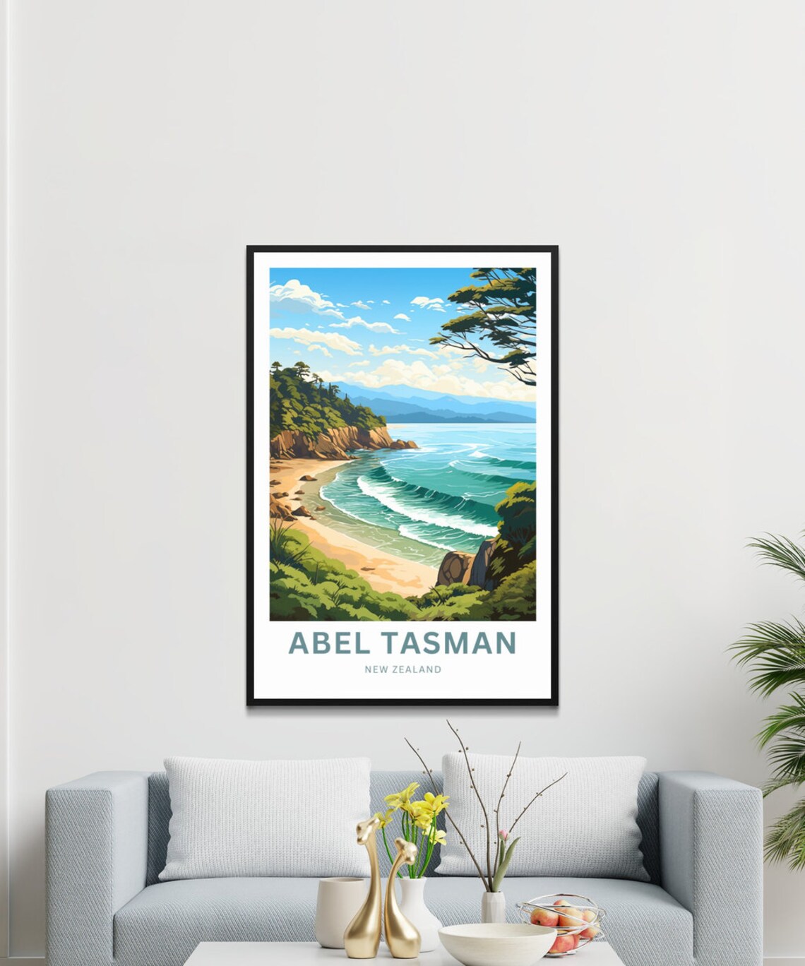 Abel Tasman New Zealand Beach Cove Personalized Travel Print - Image 3