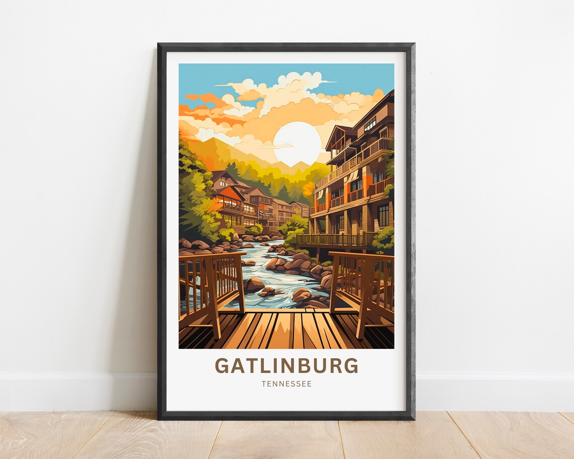 Personalized Gatlinburg Travel Poster, Tennessee Wall Art - Image 5