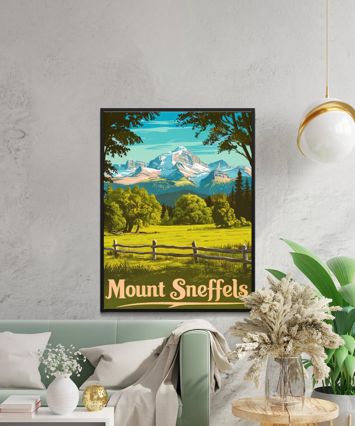 Mount Sneffels Colorado Snowy Peak Wildflower Meadow Travel Poster - Image 3