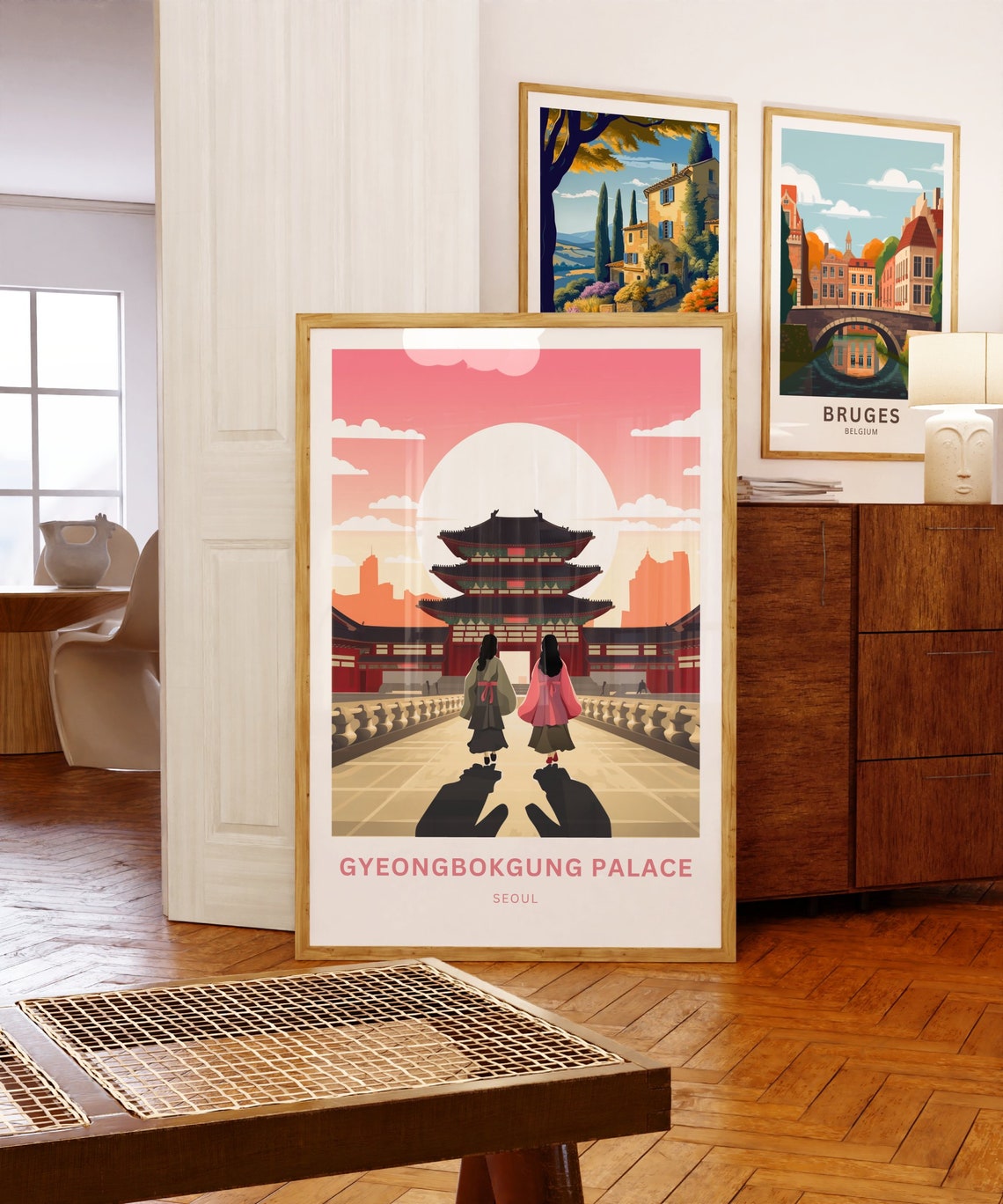Gyeongbokgung Palace Seoul Sunset Gate Hanbok Evening View Poster - Image 5