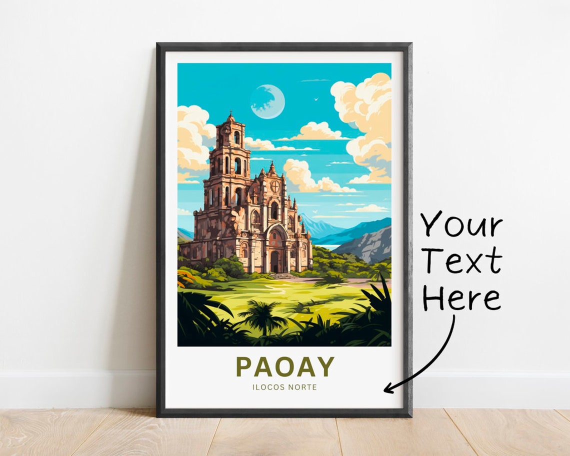 Paoay Ilocos Norte Personalized Church Landscape Travel Poster