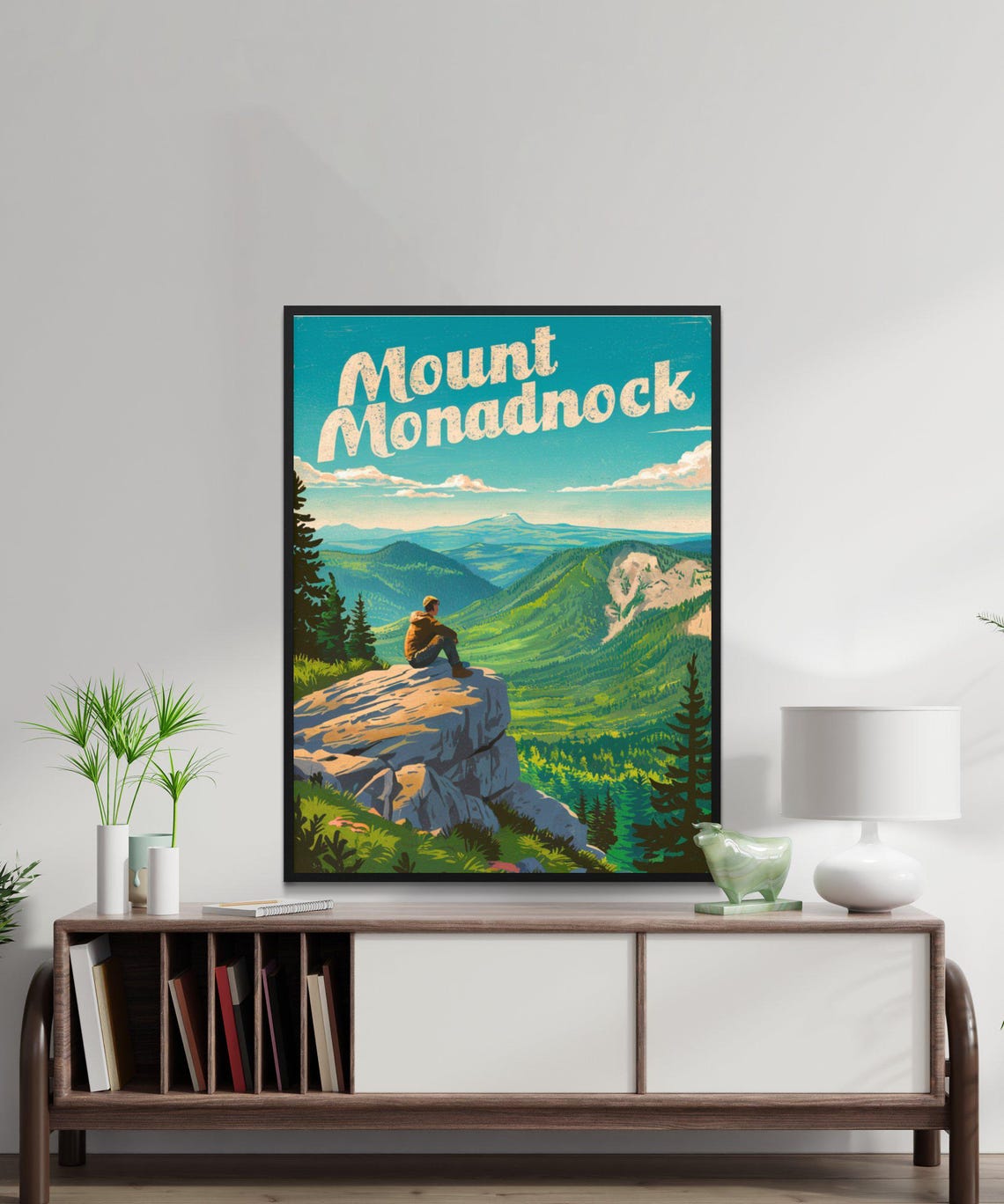 Mount Monadnock Hiker Summit View Mountain Travel Poster Art - Image 2