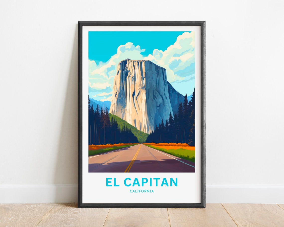 El Capitan California Yosemite Granite Monolith Travel Poster