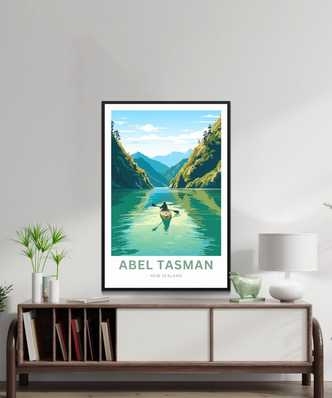 Abel Tasman New Zealand Kayaker Inlet Personalized Travel Poster - Image 2