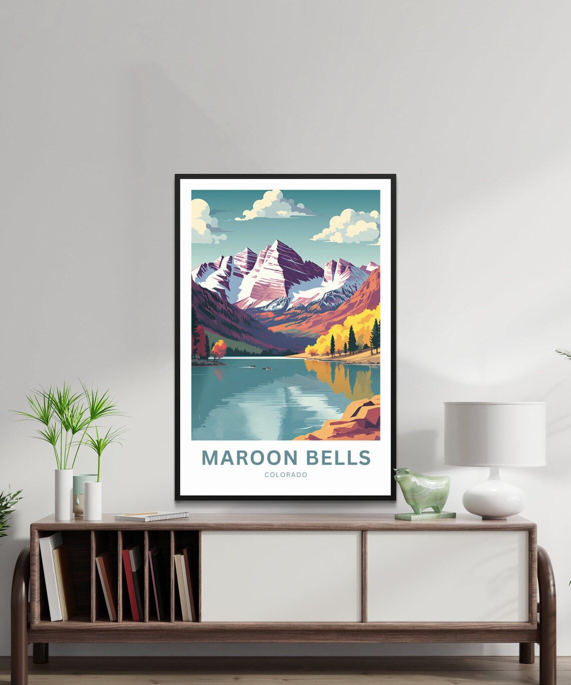 Personalized Maroon Bells Travel Poster, Colorado Art - Image 2