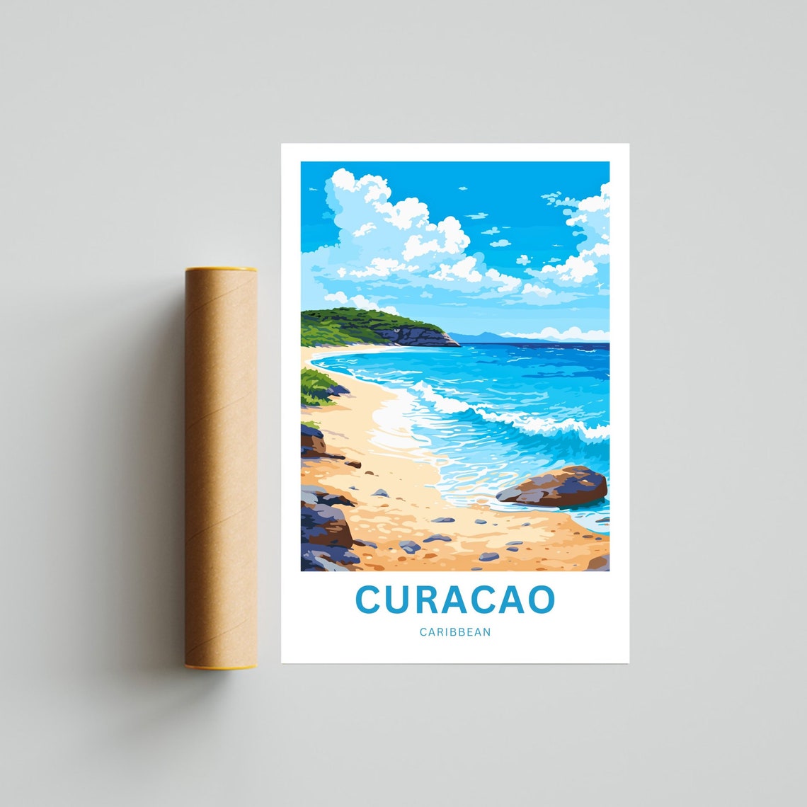 Personalized Curaao Travel Print Curacao Poster Caribbean Wall Art Framed Present Gift Caribbean Present - Image 4