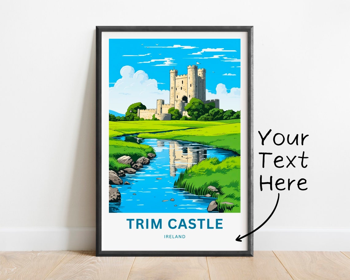 Personalized Trim Castle Ireland River Reflection Castle Gift Poster