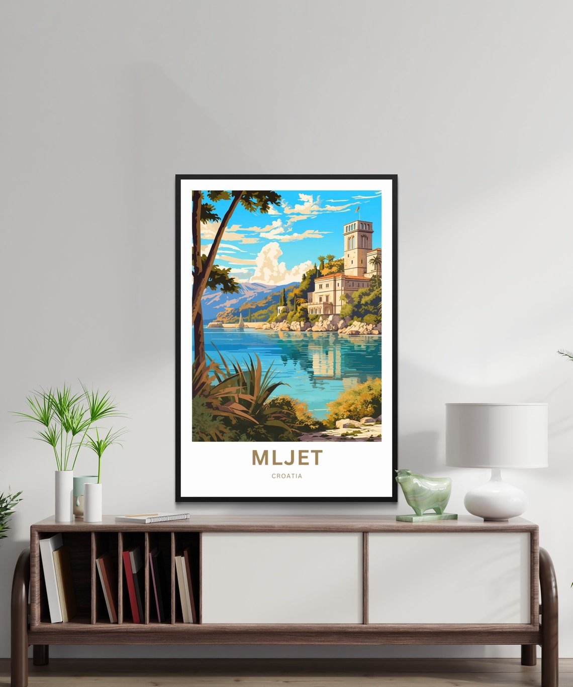 Personalized Mljet Croatia Adriatic Island Lake Travel Poster - Image 2