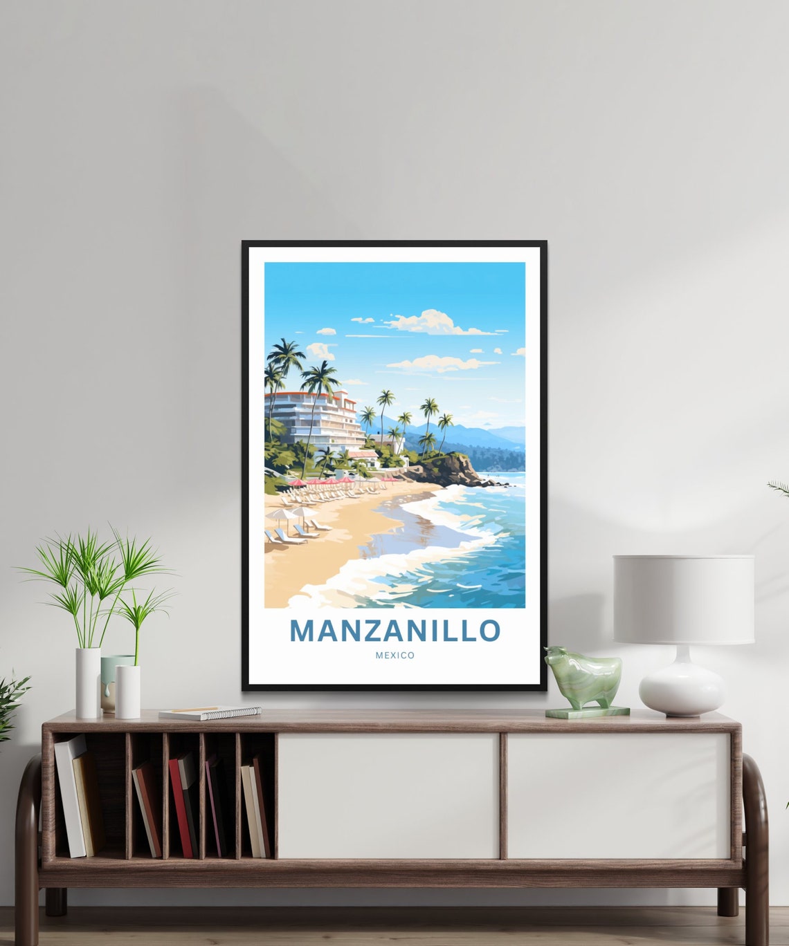 Manzanillo Travel Print Manzanillo Poster Mexico Wall Art Framed Present Gift Mexico Present - Image 2