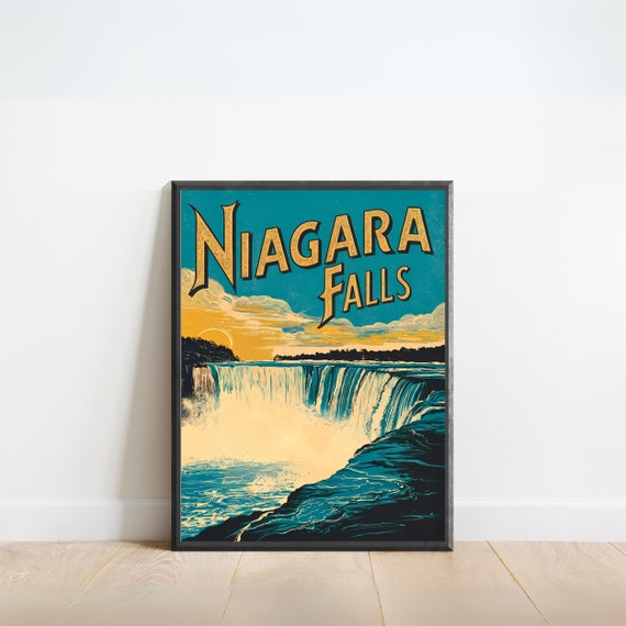 Niagara Falls Vintage Waterfall Landscape Art Print