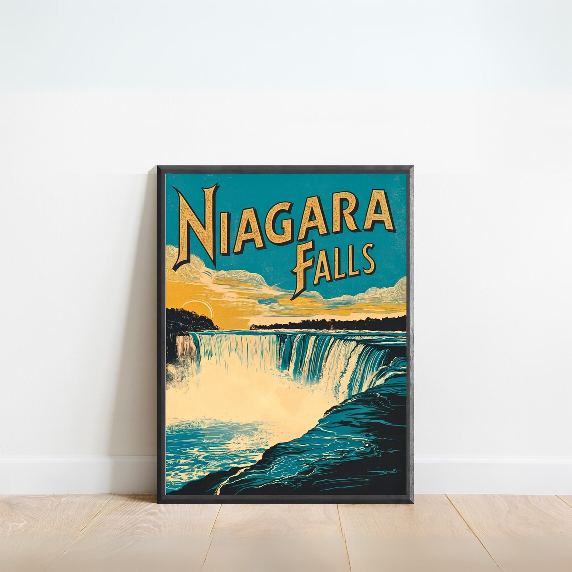 Niagara Falls Vintage Waterfall Landscape Art Print